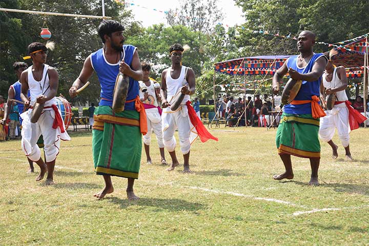 Drum bitting in AVIT Pongal Celebration- 2019
