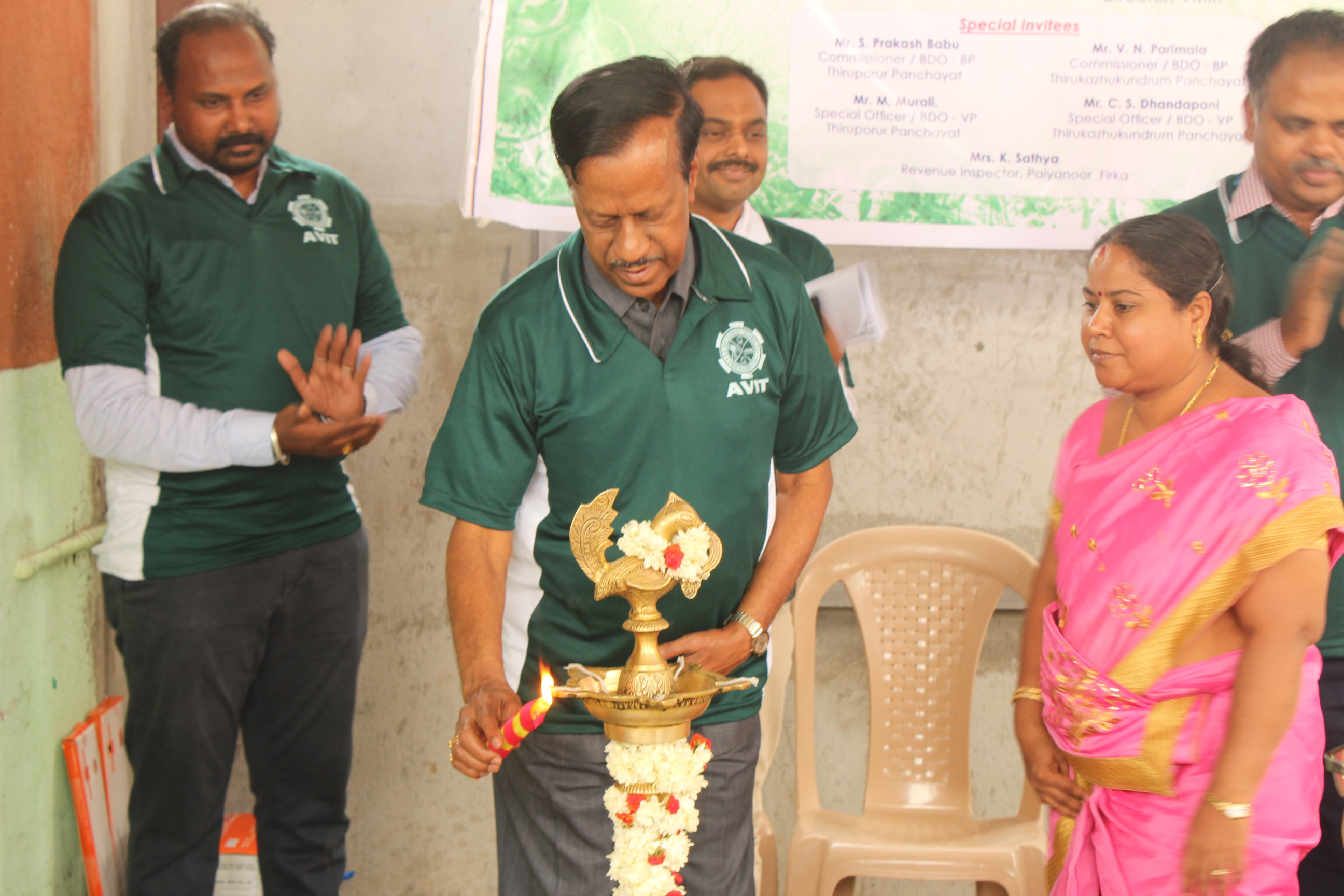 Dr.M. Ponnavaikko lighting lamp in the Unnat Bharat Abhiyan Programme
